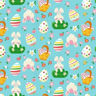 手绘彩色复活节图案