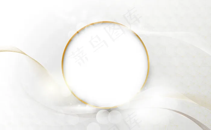 抽象奢华波浪线，金色圆形边框eps,ai矢量模版下载