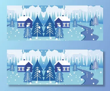 冬季雪景插画广告背景