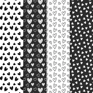 手绘心形图案系列