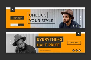 时装销售横幅banner模板