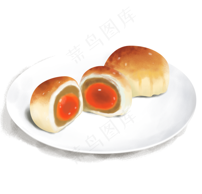 中秋节手绘蛋黄酥