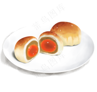 中秋节手绘蛋黄酥