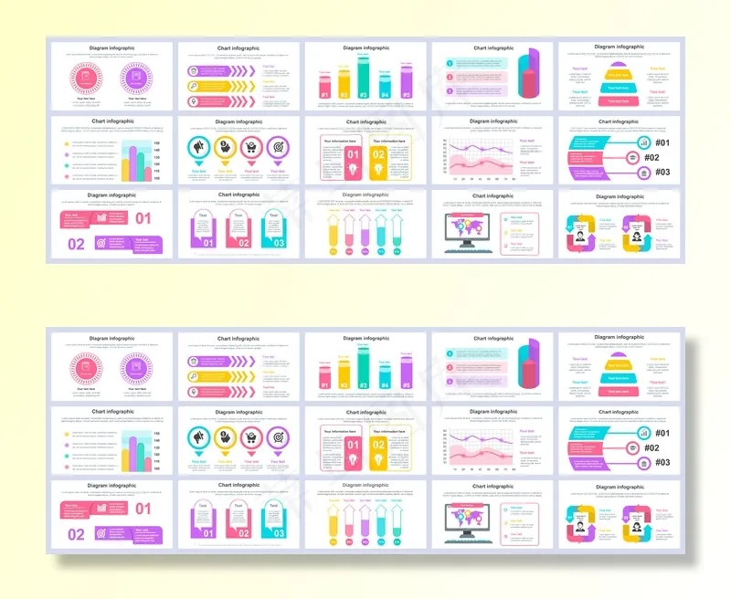 捆绑业务和财务信息图形演示幻灯片模板eps,ai矢量模版下载