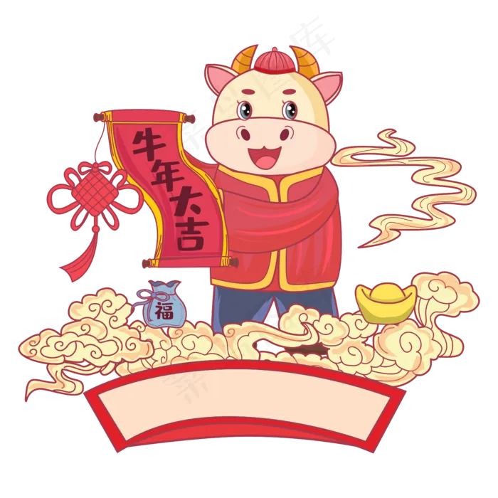 国潮新年对联矢量图(5000*5000px 300 dpi )ai矢量模版下载