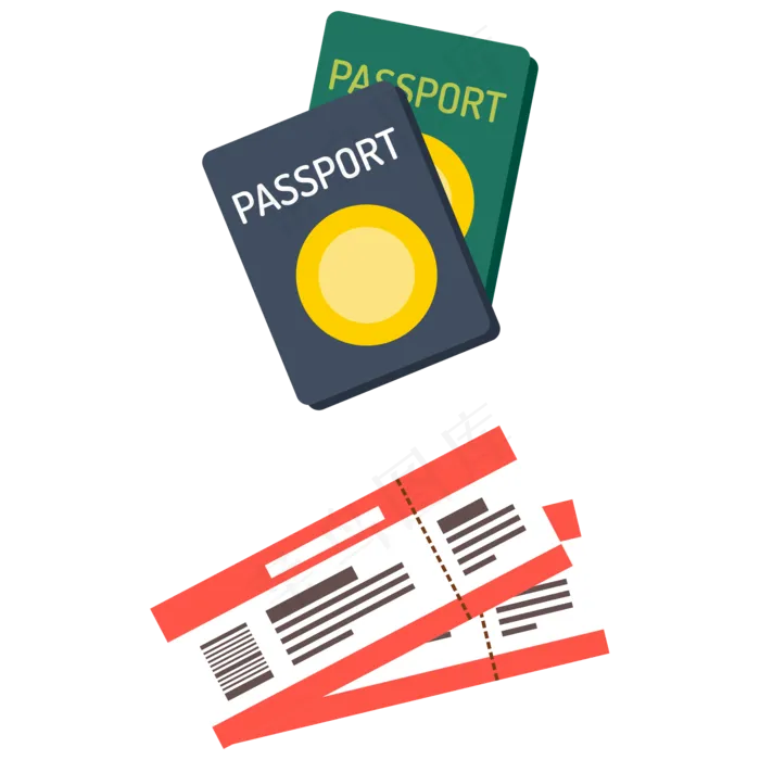 卡通矢量机票和护照ai矢量模版下载