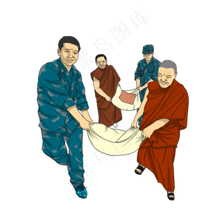 国庆节解放军帮助百姓搬运粮食卡