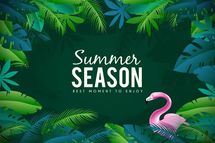 火烈鸟现实夏季背景eps,ai矢量模版下载