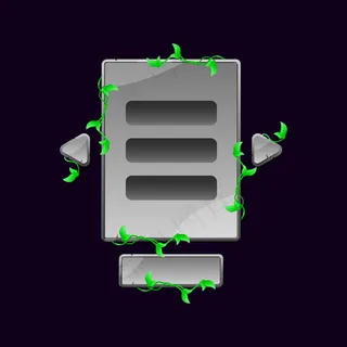 一套石头叶子游戏ui板弹出的gui资产元素