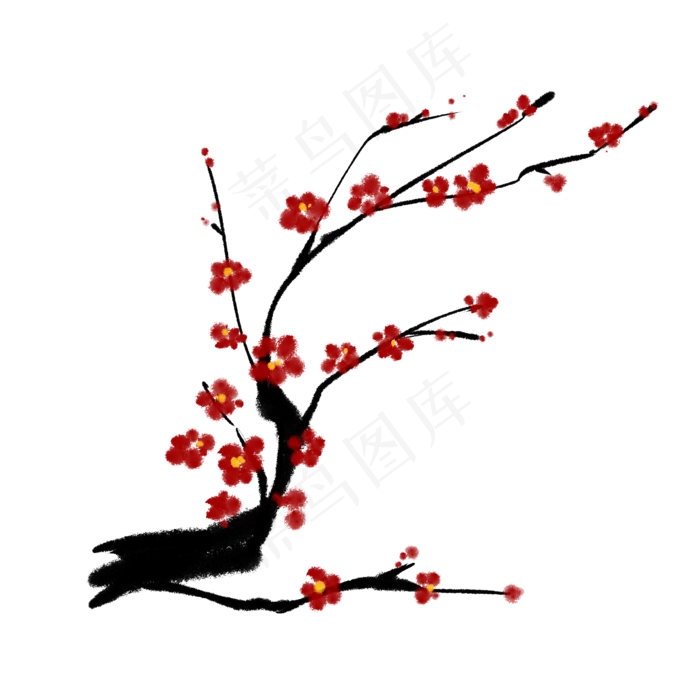 水墨梅花寒梅(2150X2150(DPI:299))psd模版下载