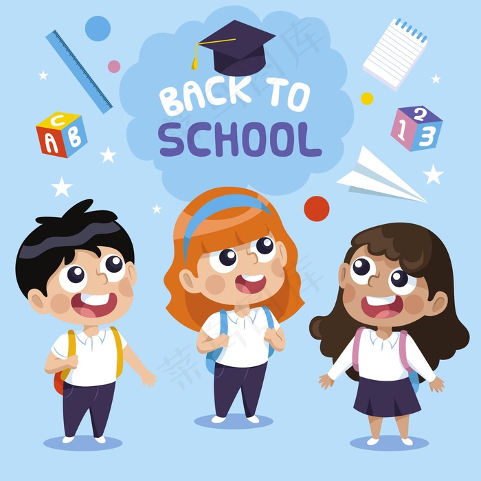 返校儿童插图