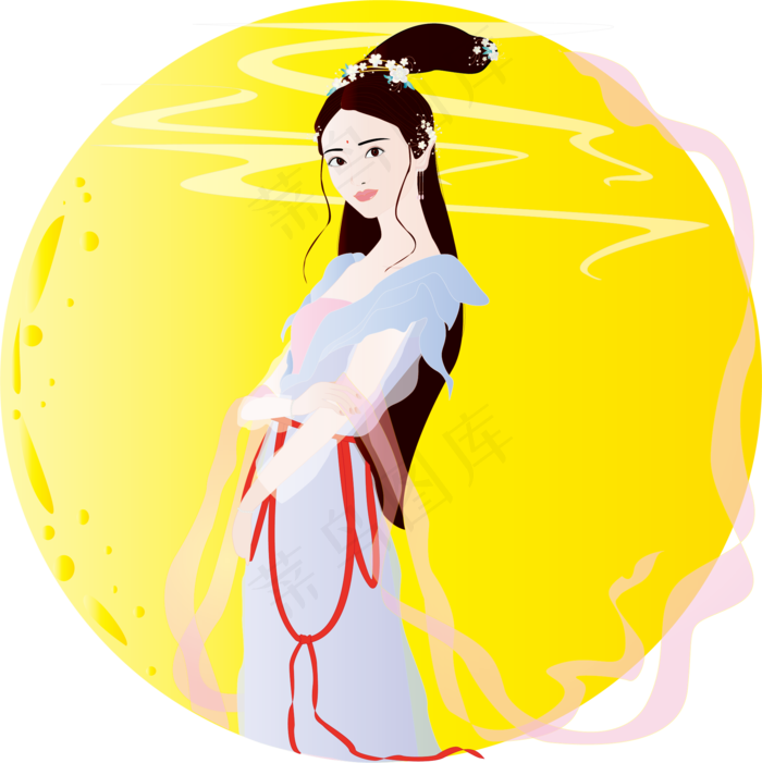 古典嫦娥形象美女嫦娥可商用元素