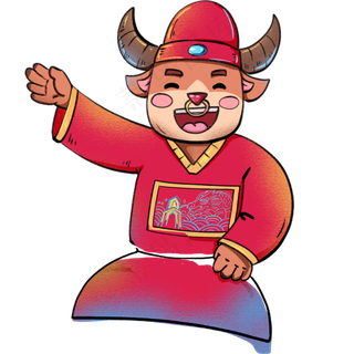 喜庆财神国潮牛年