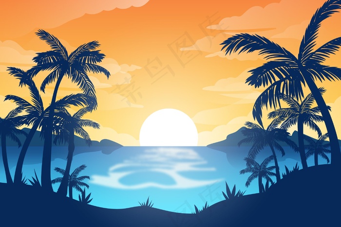 夏季景观-缩放背景