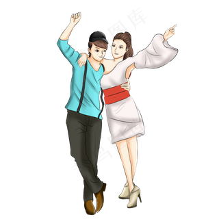 相亲相爱情侣浪漫情侣卡通情人节