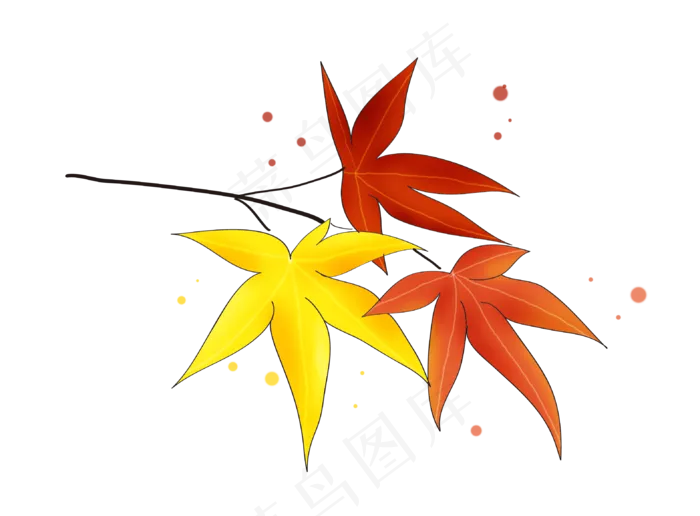 立秋手绘香山枫叶(3152X2323(DPI:300))psd模版下载