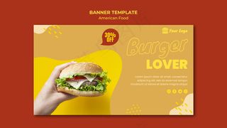 美国食品横幅banner模板