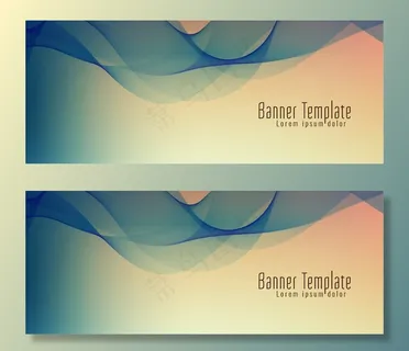 抽象时尚的波浪横幅banner设计矢量