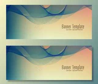 抽象时尚的波浪横幅banner设计矢量