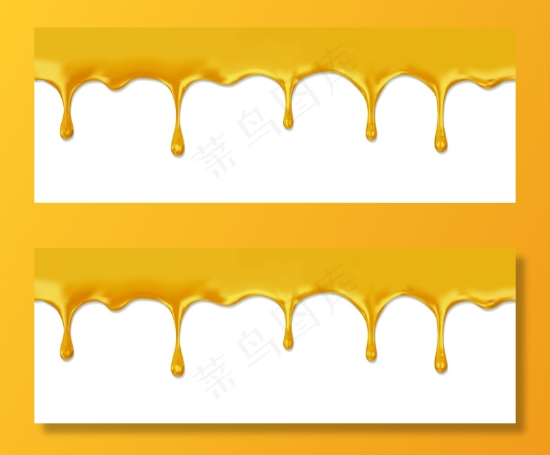 蜜汁飞溅，滴下甜蜜的水滴。甜点或自助餐厅和糕点蛋糕和曲奇的滴加蜂蜜糖浆的矢量设计