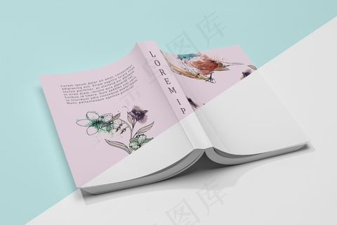 大角度翻开书本模型样机