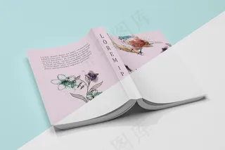 大角度翻开书本模型样机