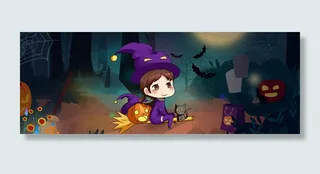 万圣节卡通淘宝天猫淘宝banner