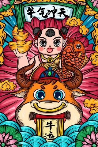 2021年牛年牛气冲天