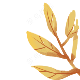 秋天的卡通植物