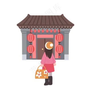 新年回家过年女孩