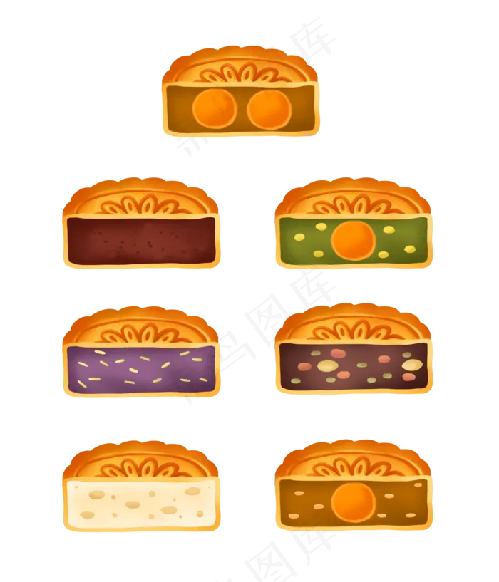 中秋节切开的月饼(3545X5315(DPI:300))psd模版下载