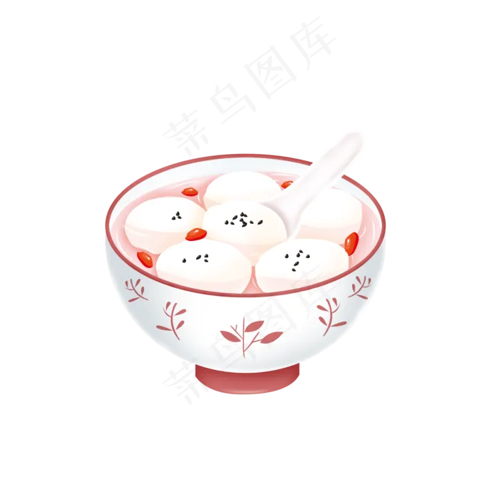 一碗有枸杞的芝麻汤圆(2000X2000(DPI:300))psd模版下载
