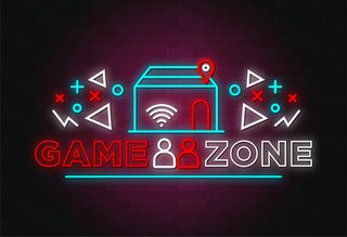 游戏区霓虹灯标志文字样式