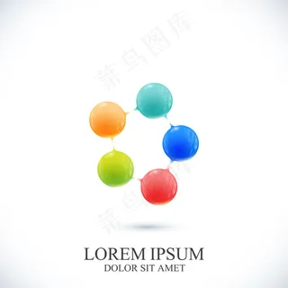 现代标志dna和分子。医学、科学、技术、化学、生物技术模板