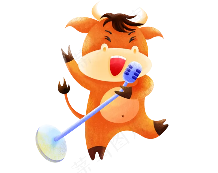 2021牛年演唱的小牛(2040X1620(DPI:300))psd模版下载