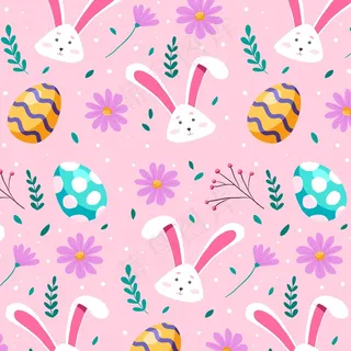 手绘彩色复活节图案