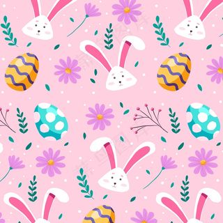 手绘彩色复活节图案