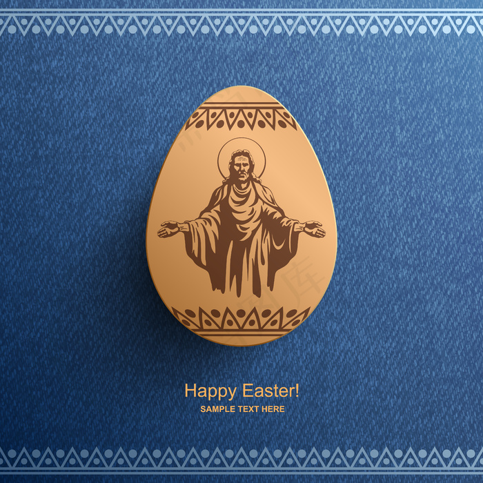 带耶稣基督图案的复活节卡片，复活节背景