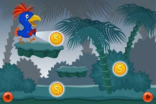 带鹦鹉插图的风景电脑游戏