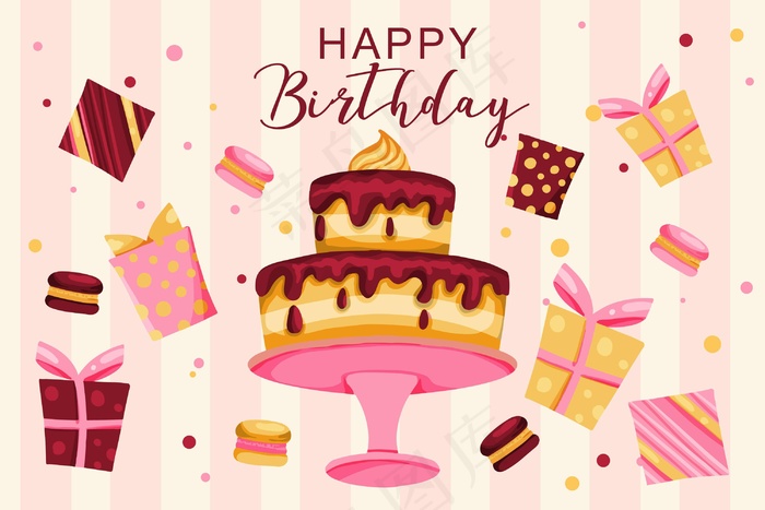 手绘生日背景