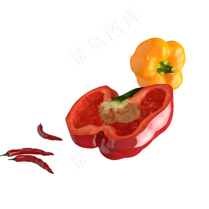 立体蔬菜甜椒(3000X3000(DPI:300))psd模版下载