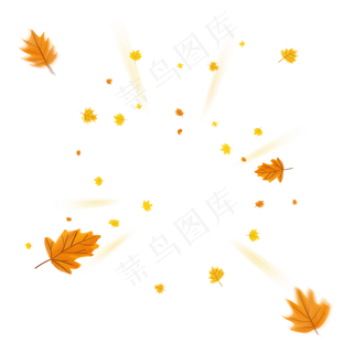秋天枫叶叶子漂浮气氛电商装饰免