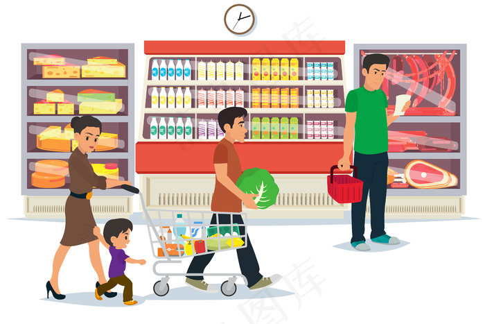 人们在购物中心购物。