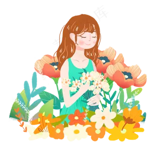 教师节鲜花女教师png素材