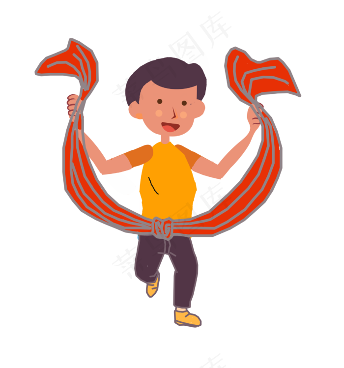 国庆节扭秧歌卡通套图