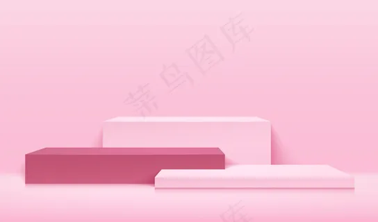 现代企业网站产品的抽象立方体展示。粉彩背景渲染与讲台和最小纹理墙场景。 现代企业网站产品的抽象立方体展示。粉彩背景渲染与讲台和最小纹理墙场景。