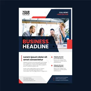 抽象的商业海报和工作人员的照片