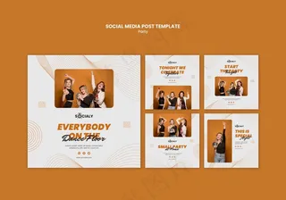 派对概念社交媒体帖子