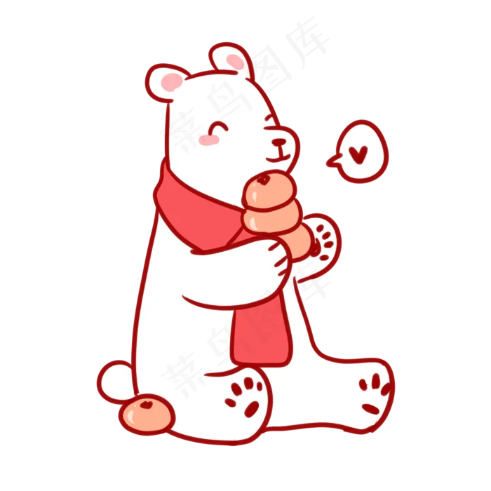 拿着柿子的白熊(2100X2100(DPI:300))psd模版下载