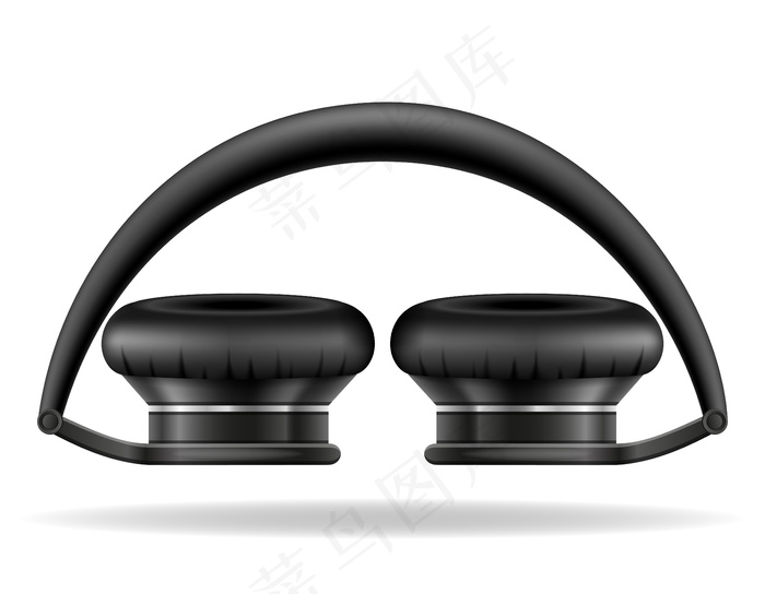 逼真的黑白耳机